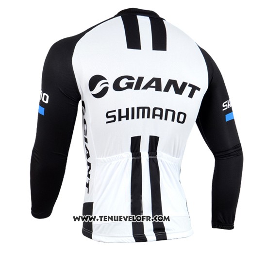 2014 Maillot Ciclismo Giant Shimano Noir et Blanc Manches Longues et Cuissard